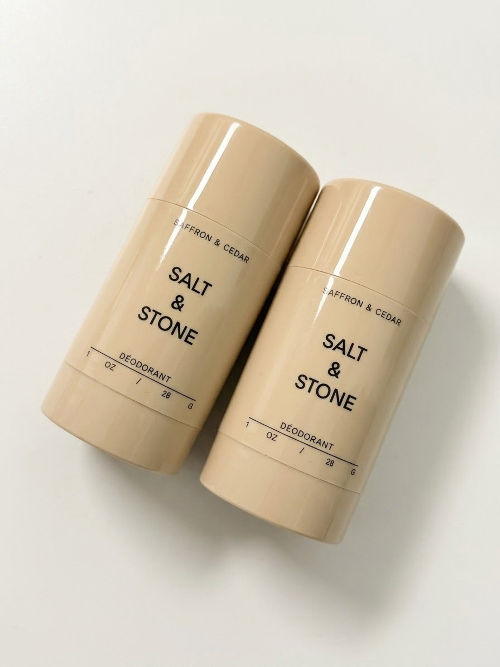 Salt & Stone Saffron & Cedar Mini Deodorant x 2